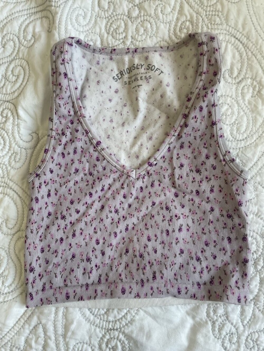 Seriously Soft Purple Flower Dainty Tank Size S